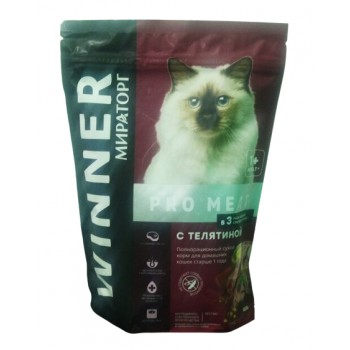 Мираторг Winner Pro Meat - Сухой корм для кошек (Телятина)